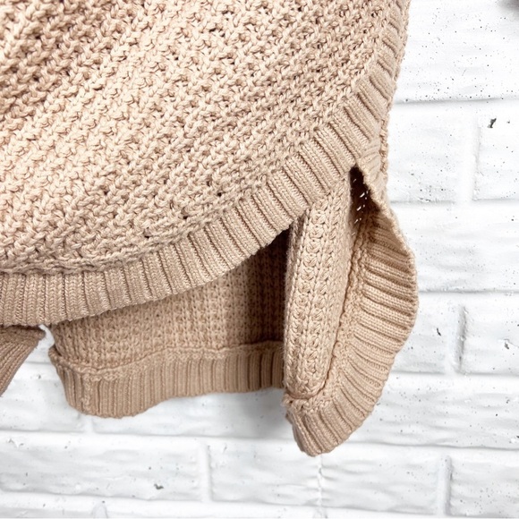 JCREW Heavy Knit Turtleneck Short Sleeve Sweater Cotton Poncho - Picture 5 of 11